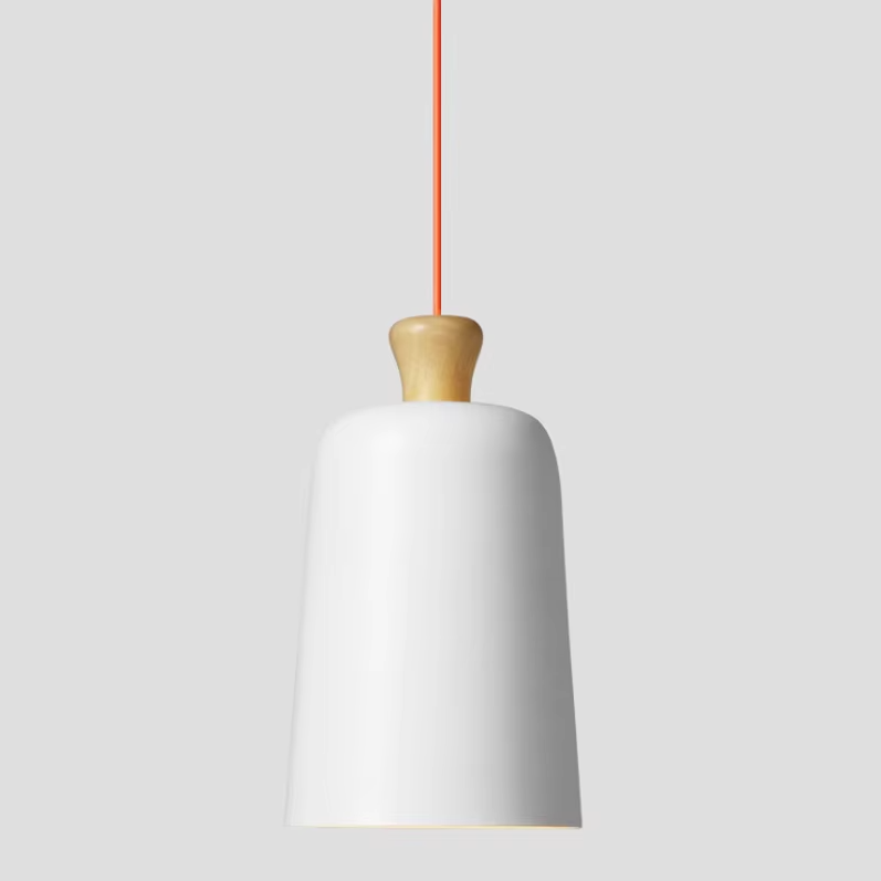 Nordic Creative Orange Aluminum Pendant Lamp for Living Room Home Decor Modern Wood LED E27 LED Bulb Hanging Lighting Fixture