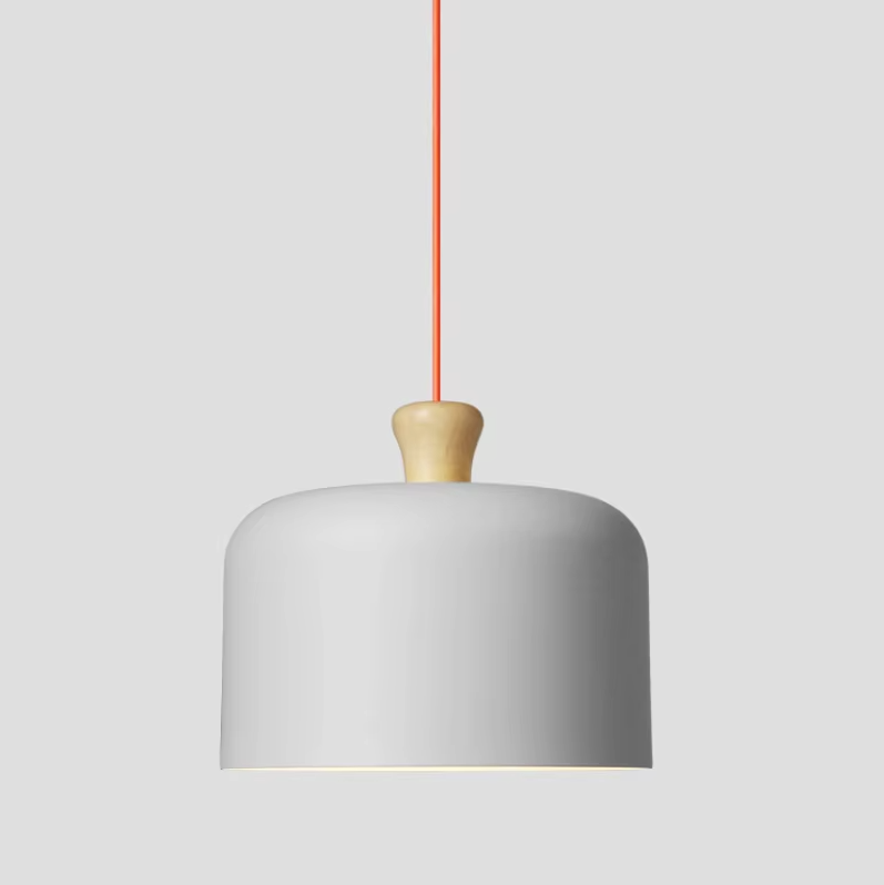 Nordic Creative Orange Aluminum Pendant Lamp for Living Room Home Decor Modern Wood LED E27 LED Bulb Hanging Lighting Fixture