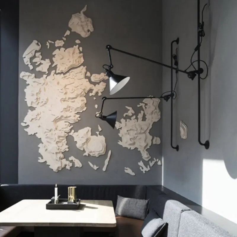Modern Rotary Design Metallic Paint Wall Light Industrial Wind DIY for Living Room Decoration Free Adjustable LED E14 Bulb Lamp