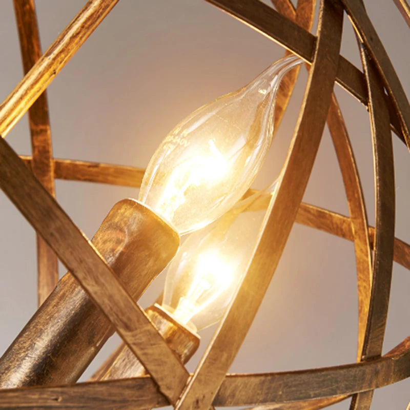 American Retro Industrial Chandeliers - Iron Ball E14 Bulb for Loft Living Room - European Vintage Creative Home Decor Lighting