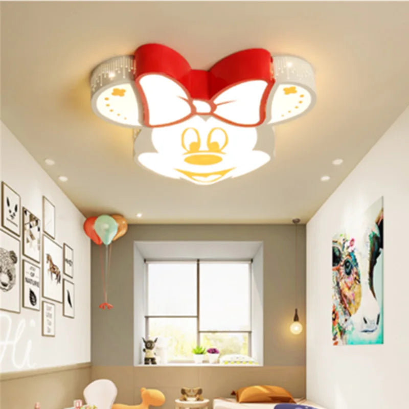 Cartoon Nordic Kids LED Ceiling Lamp with Dimming Remote Control for Bedroom Smart Ceiling Mounted Children's Lighting Decor