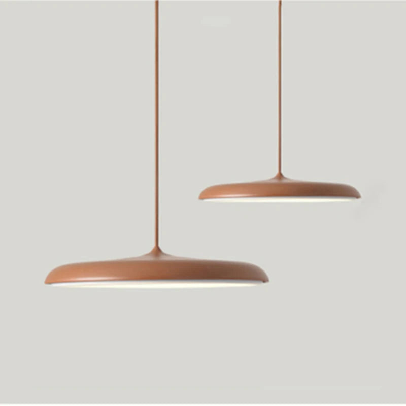 Nordic Simple Pendant Lamp Iron Paint Creative UFO Personality LED Macarons Color Single Head Bedside Lighting Lamp