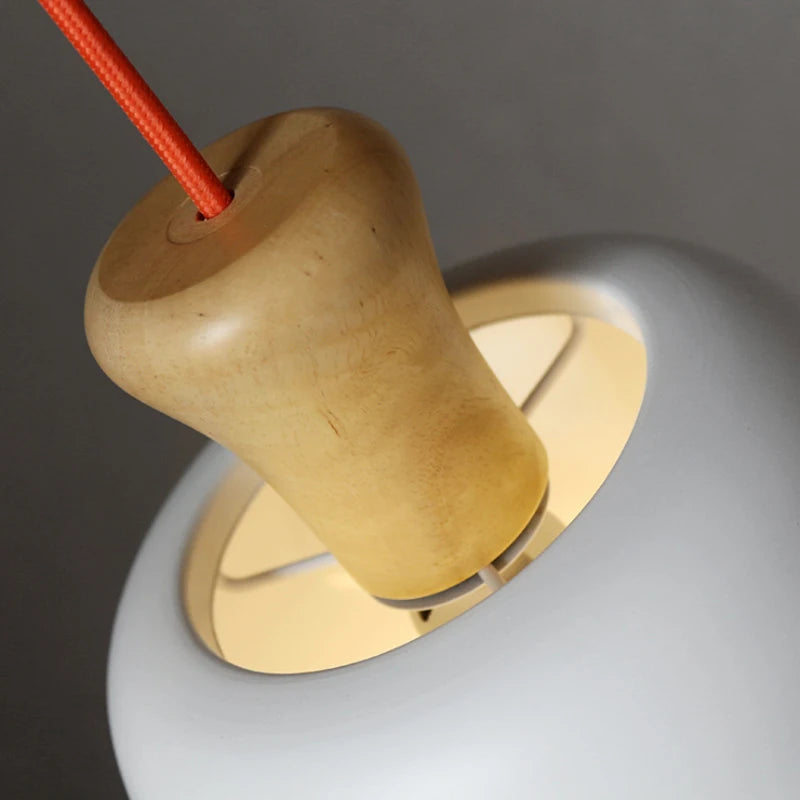 Nordic Creative Orange Aluminum Pendant Lamp for Living Room Home Decor Modern Wood LED E27 LED Bulb Hanging Lighting Fixture
