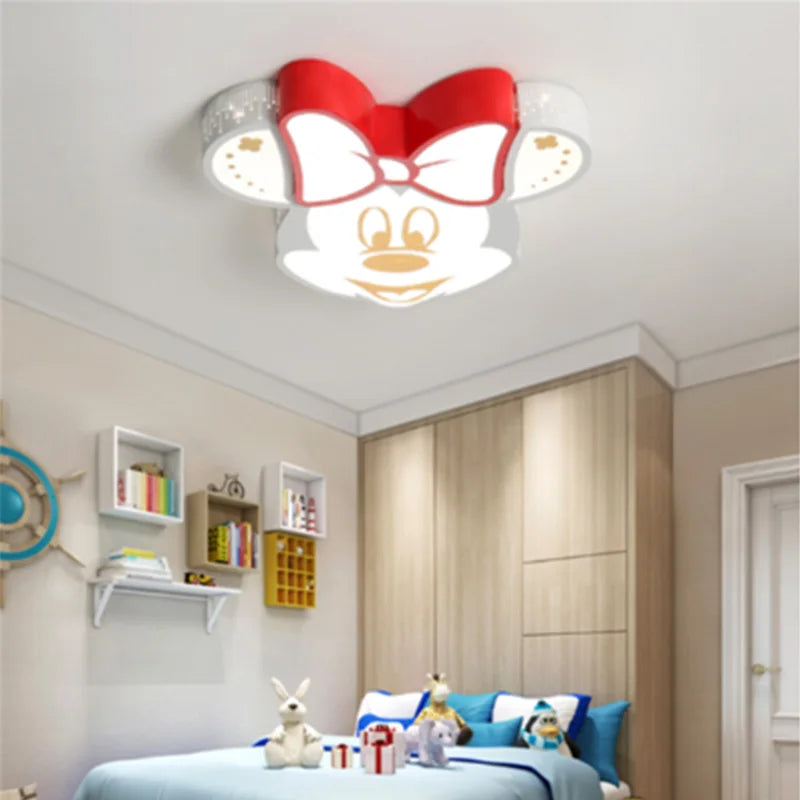 Cartoon Nordic Kids LED Ceiling Lamp with Dimming Remote Control for Bedroom Smart Ceiling Mounted Children's Lighting Decor