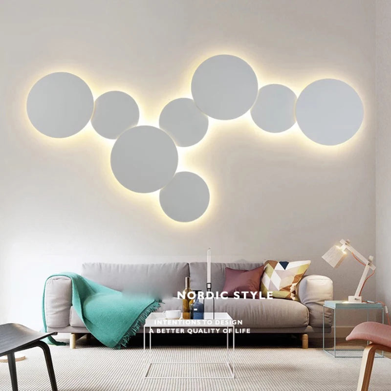 Modern Nordic Wall Light Bedside Moon LED Iron Lamp Living Room Bedroom Decor Wall Lamp Ceiling Lamp Dual-use