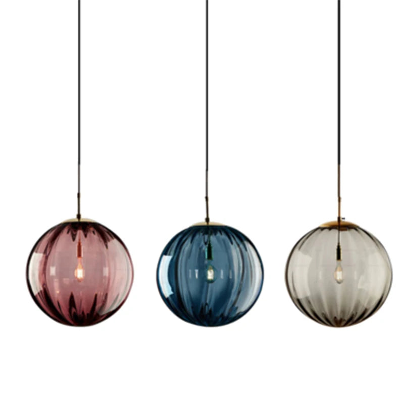 Nordic Modern Art Glass Pendant Light, Mini Multi-Color E27 LED Chandelier for Restaurant , Small Hanging Lamp Lighting Fixture