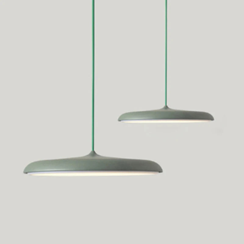 Nordic Simple Pendant Lamp Iron Paint Creative UFO Personality LED Macarons Color Single Head Bedside Lighting Lamp