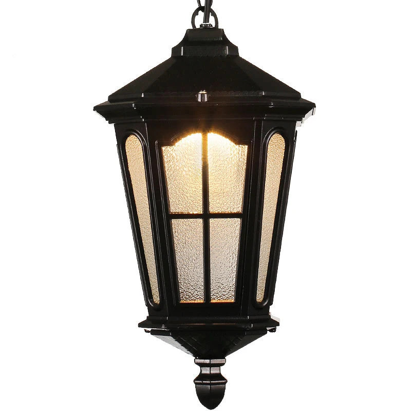 Vintage outdoor Aluminum pendant lamp E27 waterproof porch glass pendant light