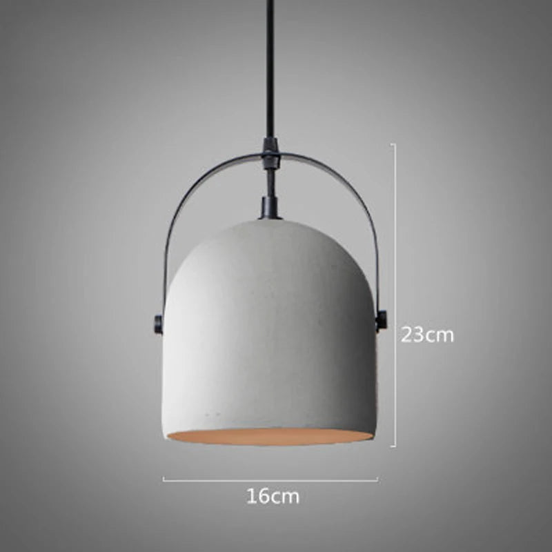 Modern Simple Single Cement E27 Pendant Lamp Nordic Creative Retro LED Bedroom Living room Dinning room Decor Gray Light Fixture