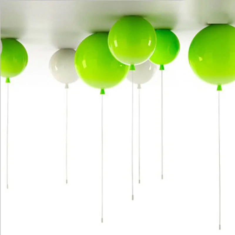 Colorful Balloon Acrylic Pendant Light Fixture for Bedroom Home Deco Children Room E27 LED Bulb Lamps Ceiling Lamp with Switch