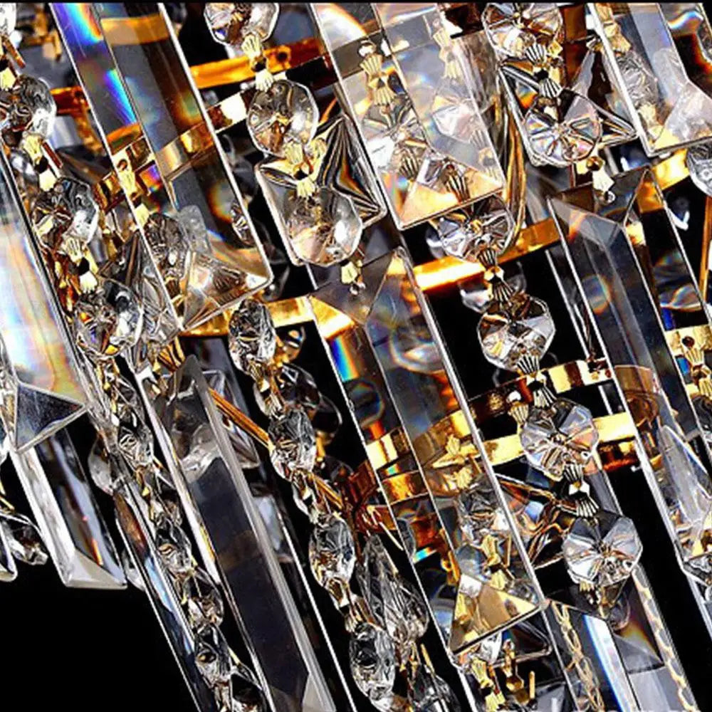 Luxury Royal K9 Crystal Chandeliers for Living Room Home Decor European Golden Iron lustre de E14 LED Bulb Glass Pendant Light