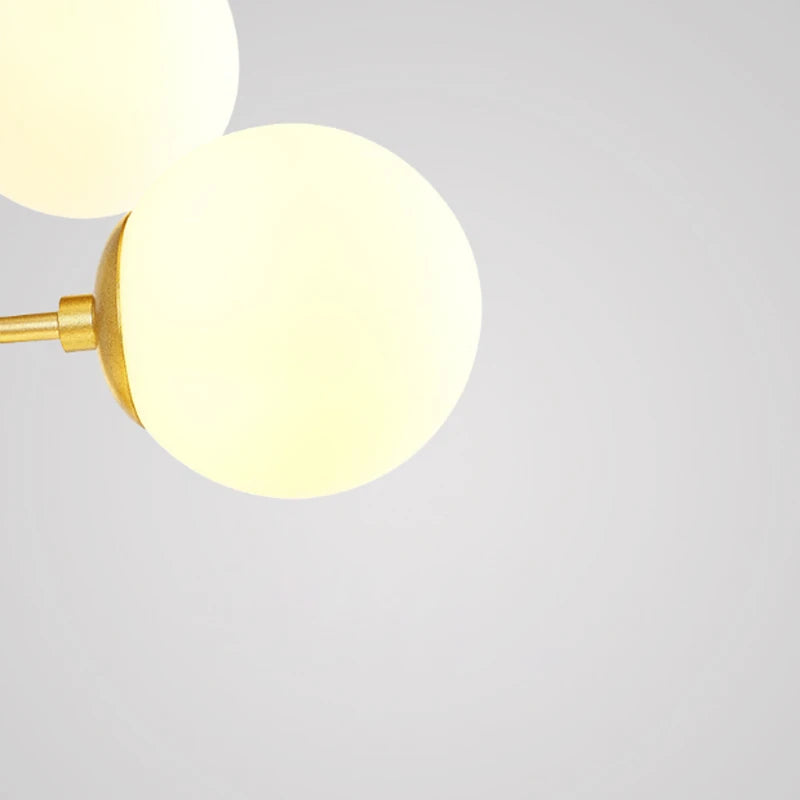 Modern Creative Glass Ball Chandeliers for Living Room Home Decor Nordic Golden Iron Tube G9 LED Bulb Pendant Lighting Fixture