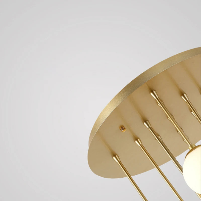 Modern Creative Glass Ball Chandeliers for Living Room Home Decor Nordic Golden Iron Tube G9 LED Bulb Pendant Lighting Fixture