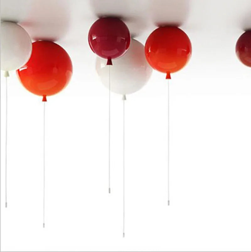 Colorful Balloon Acrylic Pendant Light Fixture for Bedroom Home Deco Children Room E27 LED Bulb Lamps Ceiling Lamp with Switch
