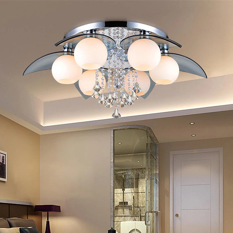 Modern K9 Crystal Colrful LED Light Chandelier Lamp Home Deco Glass Ball LED Chandelier Light Fixture Remoter Control