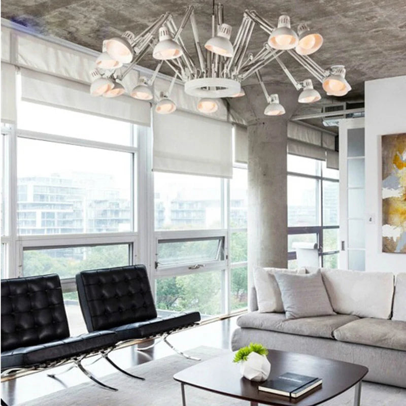 Modern Fashionable Spider Chandelier for Living Room Hone Decor Art Iron Personalized Retractable Lamp 12 heads E27 LED Bulbs