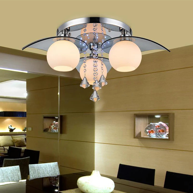 Modern K9 Crystal Colrful LED Light Chandelier Lamp Home Deco Glass Ball LED Chandelier Light Fixture Remoter Control