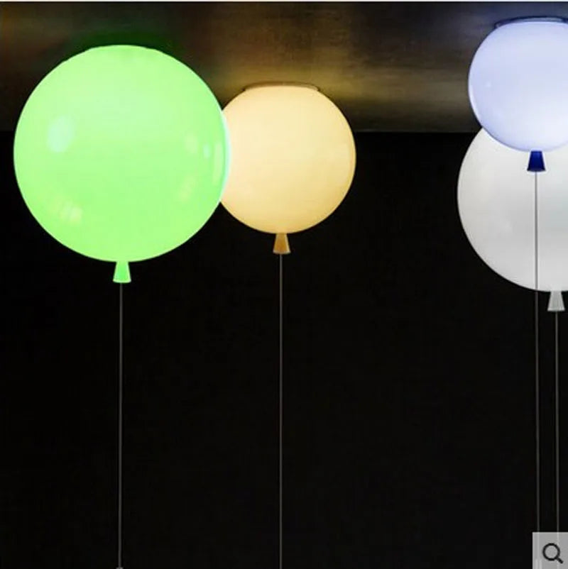 Colorful Balloon Acrylic Pendant Light Fixture for Bedroom Home Deco Children Room E27 LED Bulb Lamps Ceiling Lamp with Switch