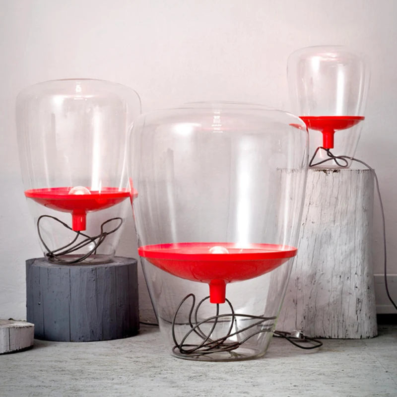 Modern Minimalist Smoke Gray Glass Table Lamp Nordic Hardware DIY Bedside Living room Desk Home Decor E27 Lighting Stand Fixture