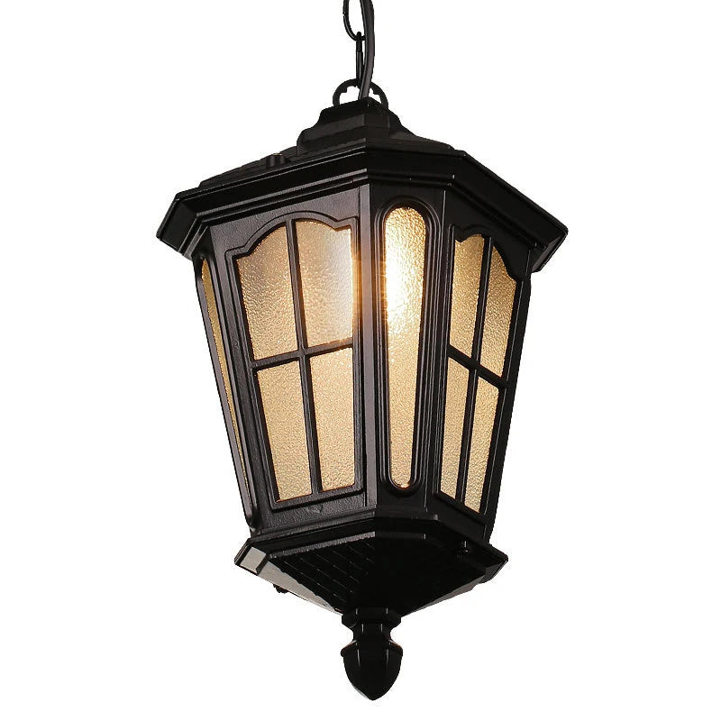 Vintage outdoor Aluminum pendant lamp E27 waterproof porch glass pendant light