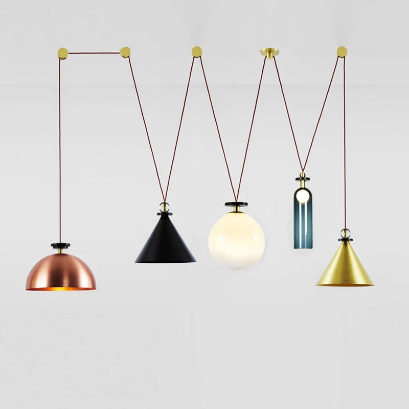 Modern Creative Single E14 Pendant Lamp Nordic DIY Combin Metal Bedroom Living room Dinning Room Decor LED Light Hanging Fixture