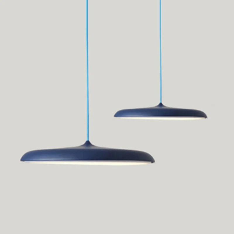 Nordic Simple Pendant Lamp Iron Paint Creative UFO Personality LED Macarons Color Single Head Bedside Lighting Lamp