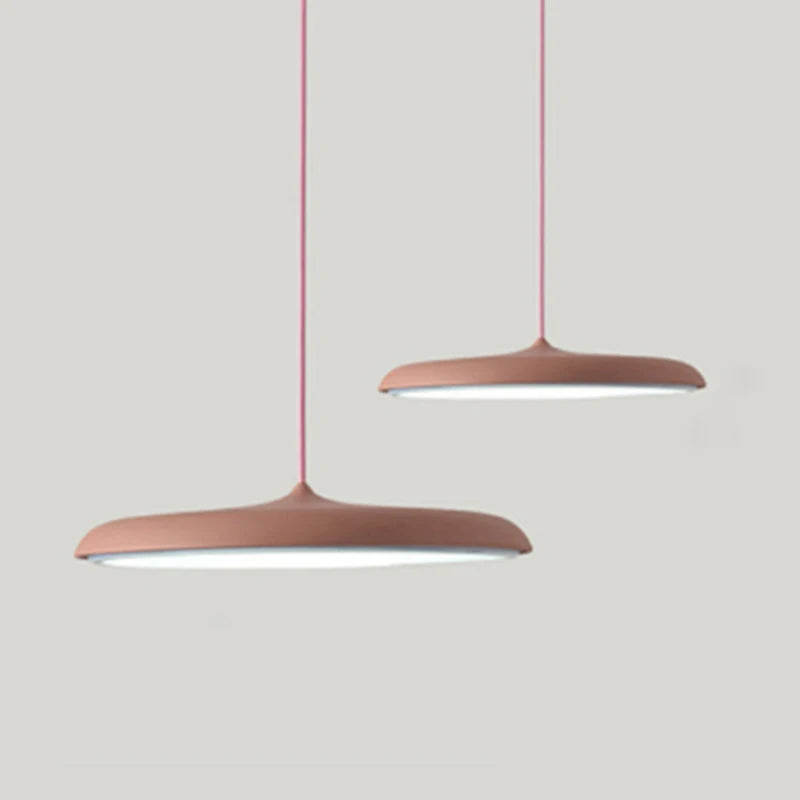 Nordic Simple Pendant Lamp Iron Paint Creative UFO Personality LED Macarons Color Single Head Bedside Lighting Lamp