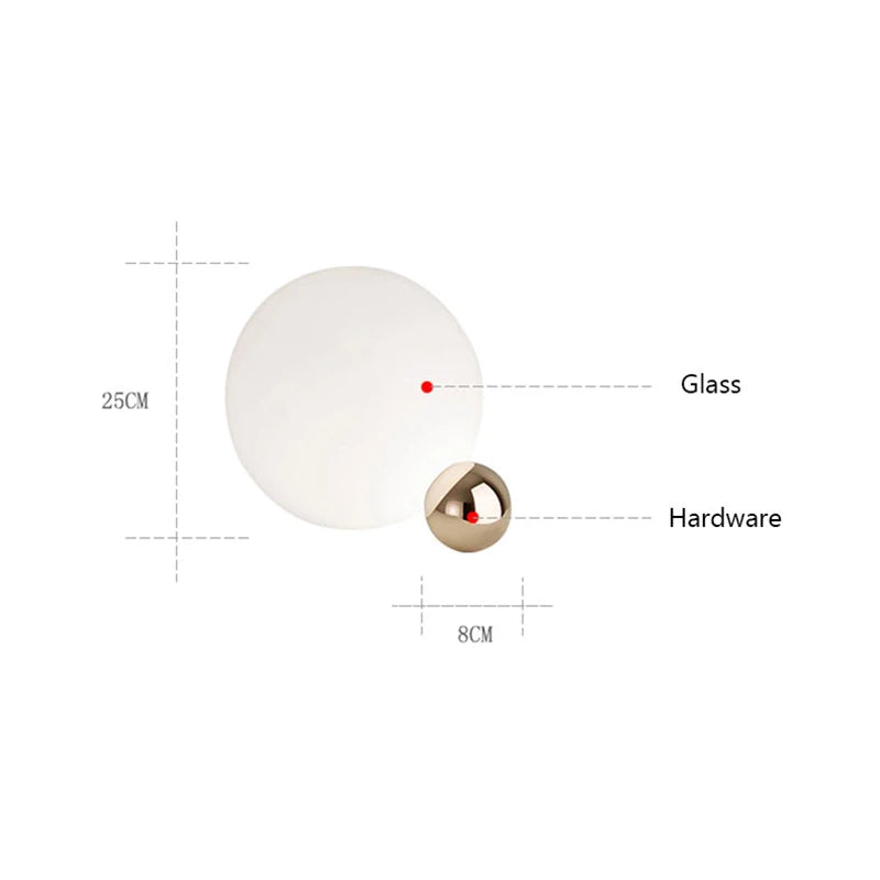 Nordic Glass Ball White Table Lamp Simple Golden Hardware Bedroom Living room Bedside Decoration LED E14 Lighting Desk Lamp