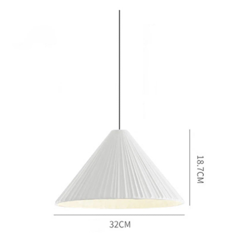Creative Nordic Resin Pendant Lamp - Macaron Pink LED E27 Lighting with Conical Ripple Design - Modern Simple Home Decor Fixture