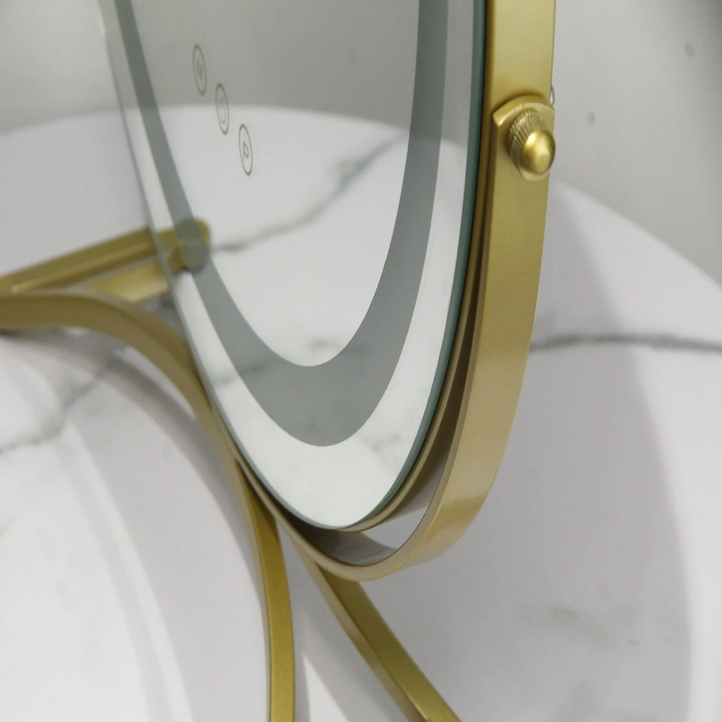 Modern Simple LED Warm White Dimming Makeup Mirror Light Desktop Bedroom Dressing Lamp Rotate Gold Metal Charging Touch Screen