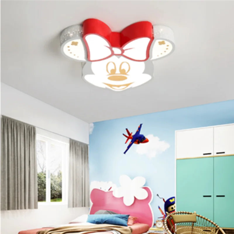 Cartoon Nordic Kids LED Ceiling Lamp with Dimming Remote Control for Bedroom Smart Ceiling Mounted Children's Lighting Decor