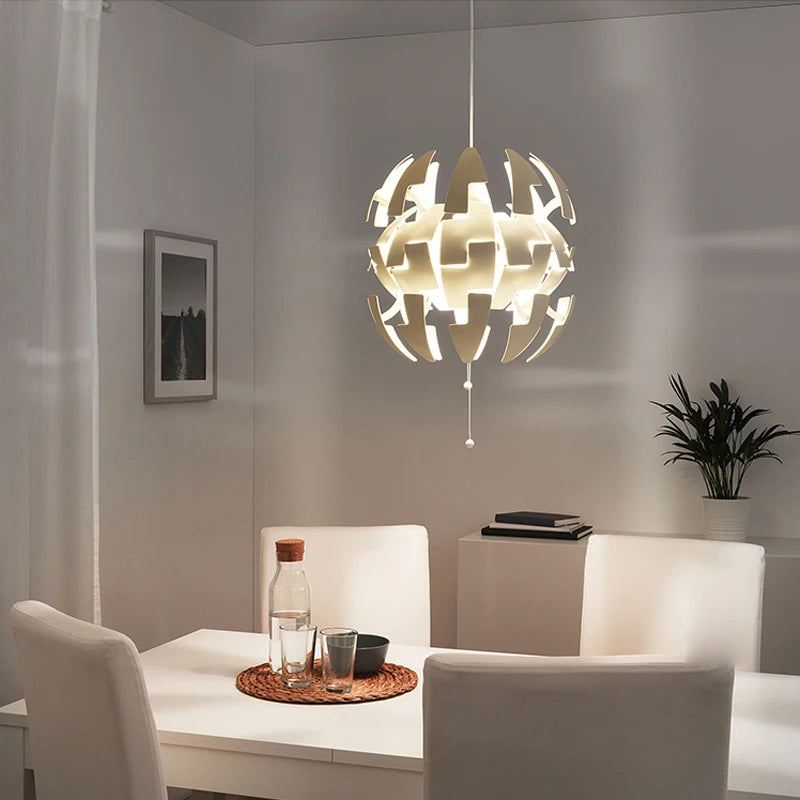 Nordic Simple Pendant Lamp Plated Acrylic Deformable Creative Personality E27 Single Bedroom Livingroom Dining Lighting Fixture