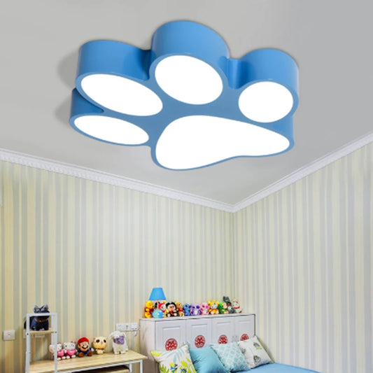 Modern Creative Paint Colorful Iron Children Bedroom LED Lighting Home Decoration Acrylic Footprint Design Ceiling Lamp