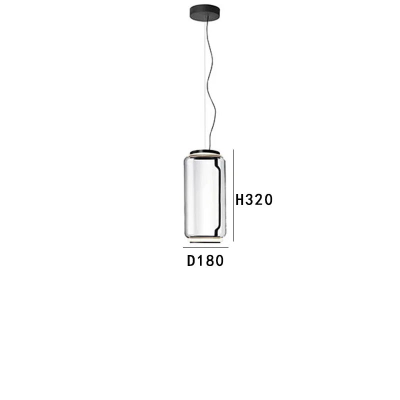 Nordic Glass Shade LED Bulb Pendant Lamps for Dining Room Home Decor Minimalist Designer Black Bamboo Pendant Lighting Fixture