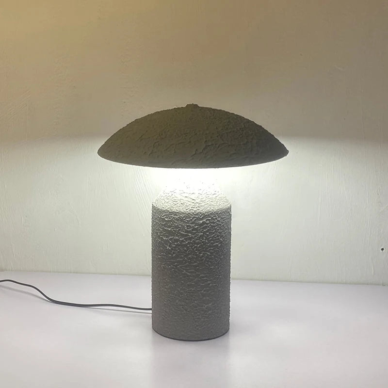 Japanese Wabi-Sabi Table Lamp for Living Room Home Decor Waterproof 18watt LED Bulb Iron Desk Lamp AC 110-240V Creased Cement