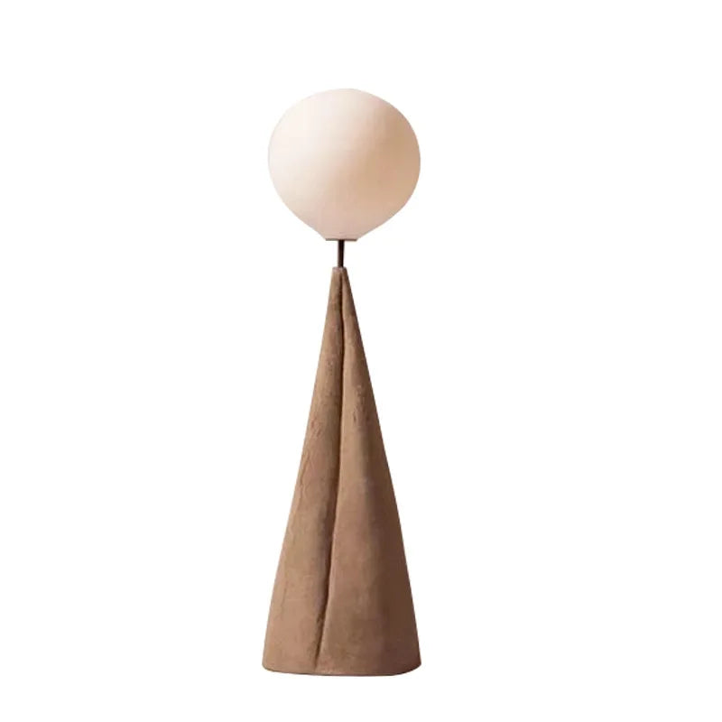 Nordic Minimalist Resin Art LED Floor Lamp with Frosted Glass Sphere Shade for Living Room Scandinavian Decor Standing Fixture