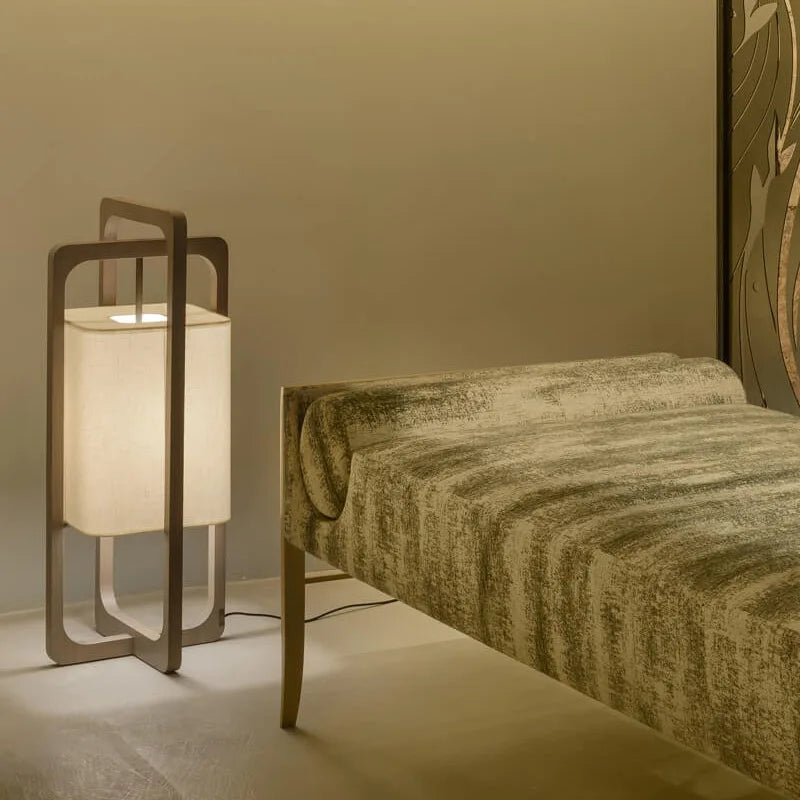 New Chinese Style Solid Wood Study Room Decoration Floor Lamp Classical Bedroom Living Room LED Lighting Standing Fixture
