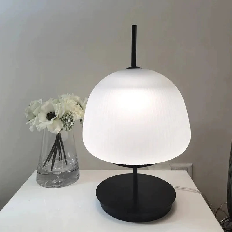 Nordic Modern Simple Green Red Glass Table Lamp LED Lighting Bedroom Bedside Living Room Decoration Desktop Fixture 26*41cm