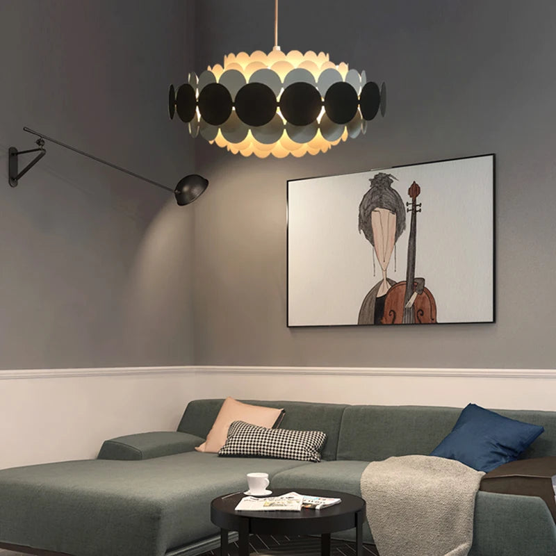Nordic Creative Red Pendant Lamp for Children's Bedroom Home Decor Modern LED E14 Bulb Hang Lighting Fixture with Metal Plate