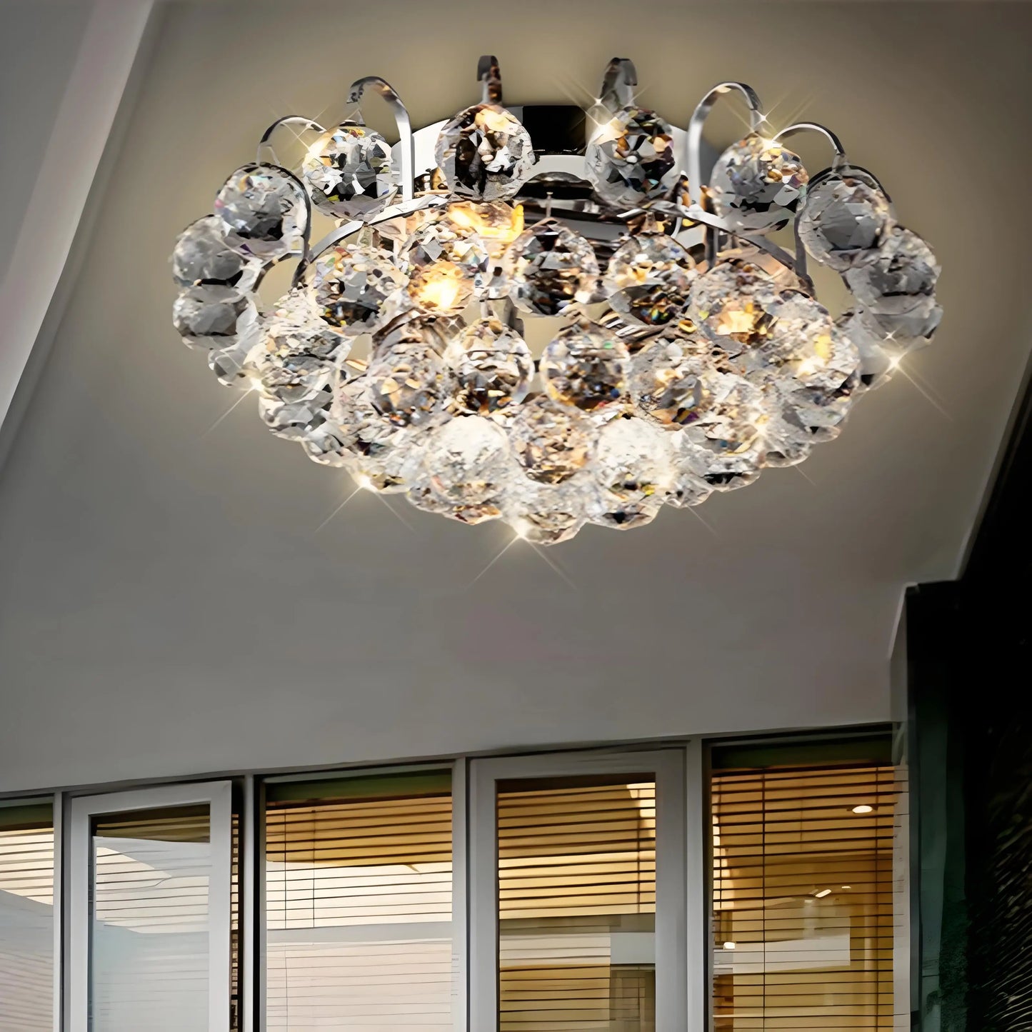 K9 Crystal Led Ceiling Lamp Modern Minimalist Bedroom Crystal Lamp Living Room Lights Restaurant Balcony Aisle Porch Lights