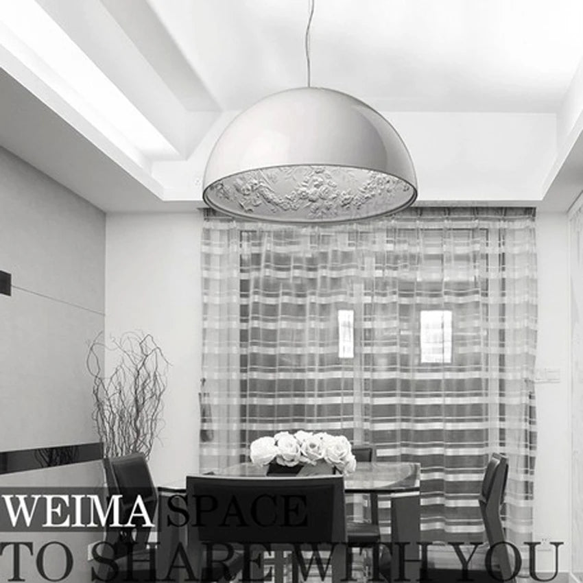 Modern Black Sky Garden Chandelier for Living Room Home Decor Nordic E27 LED Bulb Pendant Light Fixture White Resin Body 40cm