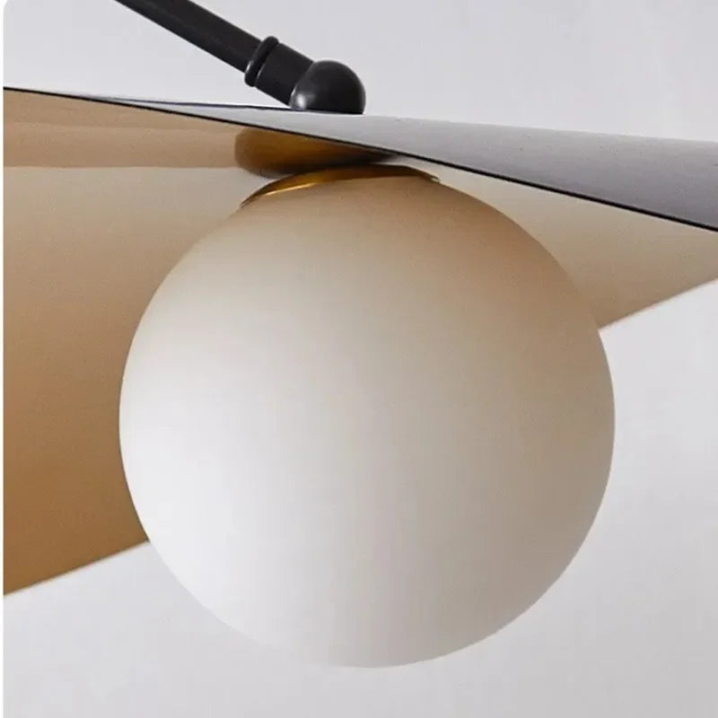 Retro Lotus Leaf Simple Ceiling Chandelier for Living Dining Room Office Desks Coffee Bar Lamp Black Home Decor Light Fixture