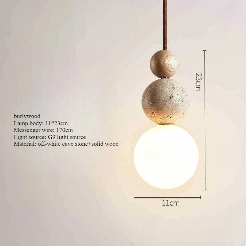 LED Single-headed Stone Chandelier Restaurant Bar Corridor Bedroom Bedside Decorative Lighting Lamps