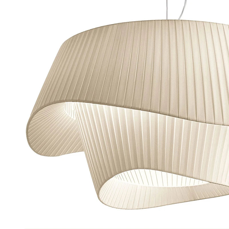 Nordic Modern Fabric LED Pendant Light with Hand Knitted Double Shade for Living/Dining Room Home Decor E27 LED Bulb Lamp