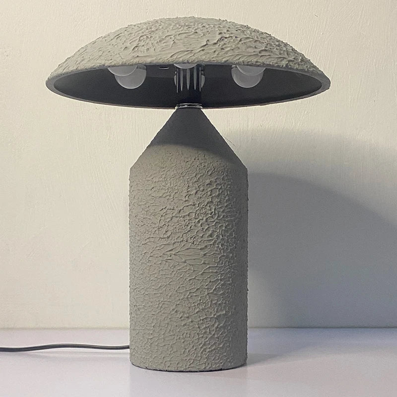 Japanese Wabi-Sabi Table Lamp for Living Room Home Decor Waterproof 18watt LED Bulb Iron Desk Lamp AC 110-240V Creased Cement