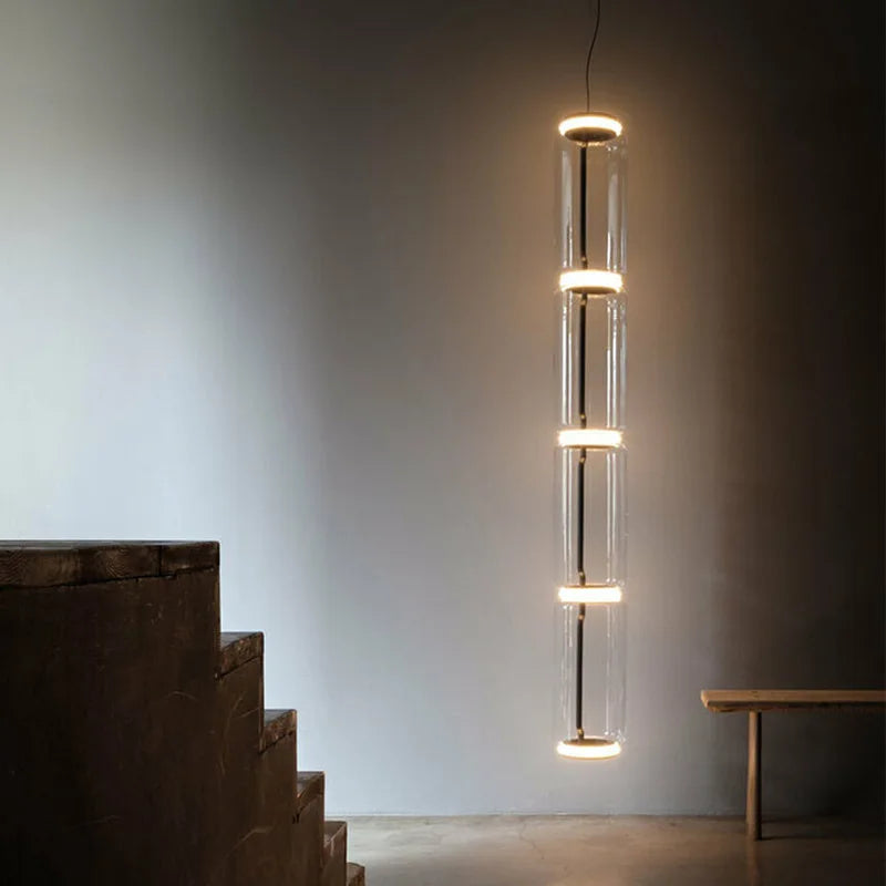 Nordic Glass Shade LED Bulb Pendant Lamps for Dining Room Home Decor Minimalist Designer Black Bamboo Pendant Lighting Fixture