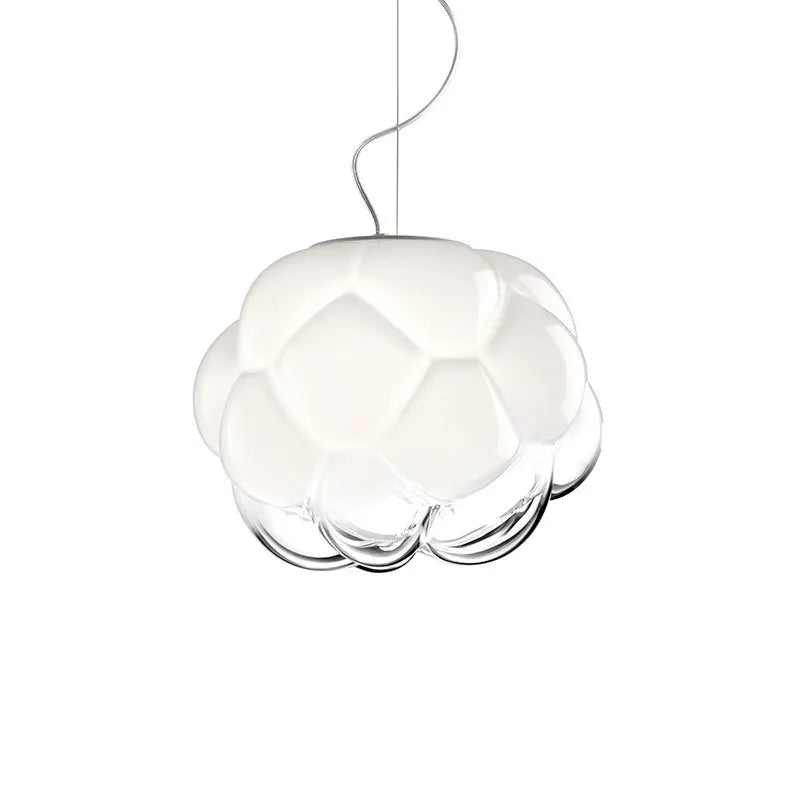 Fabbian Cloudy Glass Ball Pendant Lights - White Modern Ceiling Lamp for Living Room- Nordic Minimalist Decor Lighting Fixture