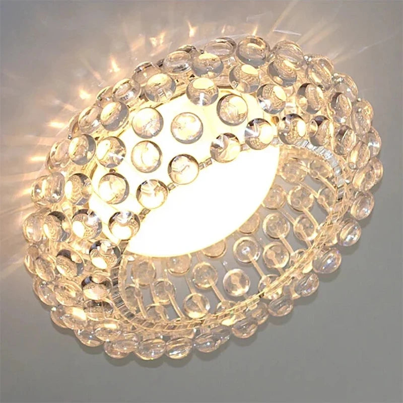 Modern Living Room Acrylic Remote Control Pendant Lights Restaurant Foscarini Caboche Dia35/50/65CM Clear Gold Lamp Dimming