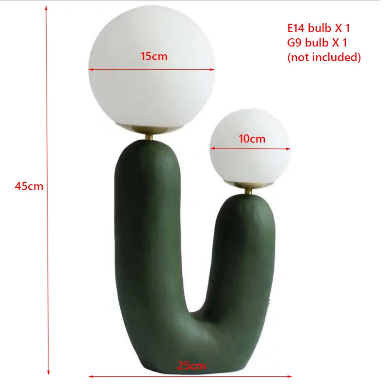Nordic Ins Creative Art Table Lamp - Glass LED Bedside Lamp for Bedroom - Modern Minimalist Net Red Home Decor Lighting Fixture