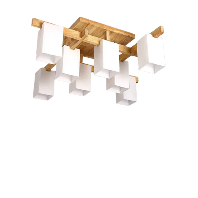 Nordic minimalist creative led wood style living room ceiling lamp personality Japanese home deco restaurant glass ceiling lamp